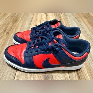 Nike Dunk Low Retro SE University Navy Red Obsidian DV0833-601 Men's Sz 9.5 EUC